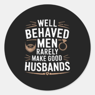 Funny Groom Men Husband Wedding Runder Aufkleber