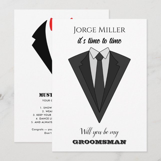 Funny Groomsman  Invitation (Vorne/Hinten)