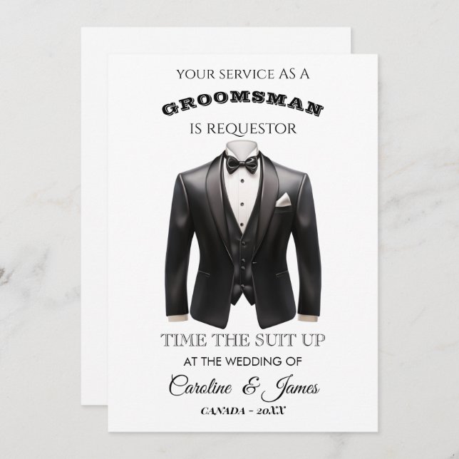 Funny Groomsman  Invitation (Vorne/Hinten)