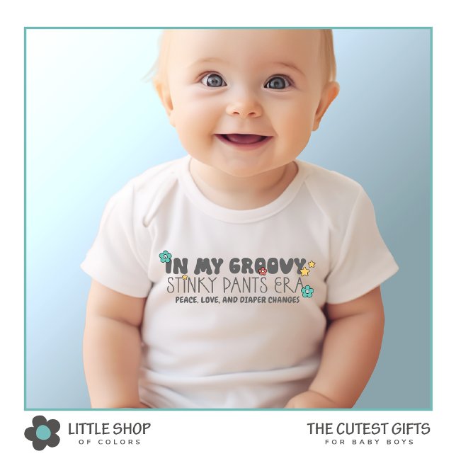 Funny Groovy Stinky Pants Era Boys Bodysuit Baby Strampler (Von Creator hochgeladen)