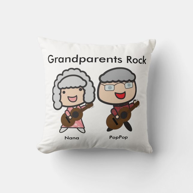 Funny Großeltern Rock Guitar Personalize Kissen (Vorderseite)