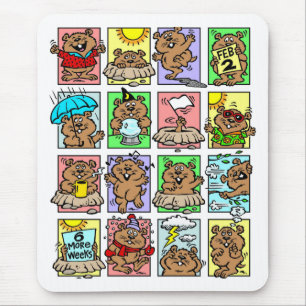Funny Groundhog Day Cartoon Mousepad