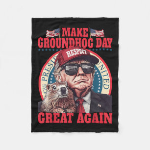 Funny Groundhog macht Groundhog Day wieder groß Fleecedecke