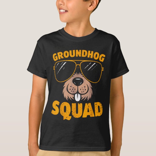 Funny Groundhog Squad Present Happy Groundhog Day  T-Shirt (Vorderseite)