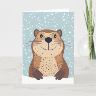 Funny Groundhog Winter Feiertagskarte