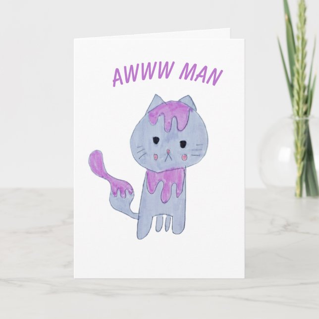 Funny Grump Cat Cartoon Geburtstag Vielen Dank Karte (Vorderseite)