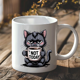 Funny Grumpy Black Cat Lover Not Today Sarcastic Kaffeetasse