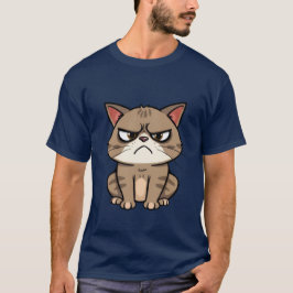 Funny Grumpy Brown Tabby Cat Sassy Stare 🐾😒 T-Shirt