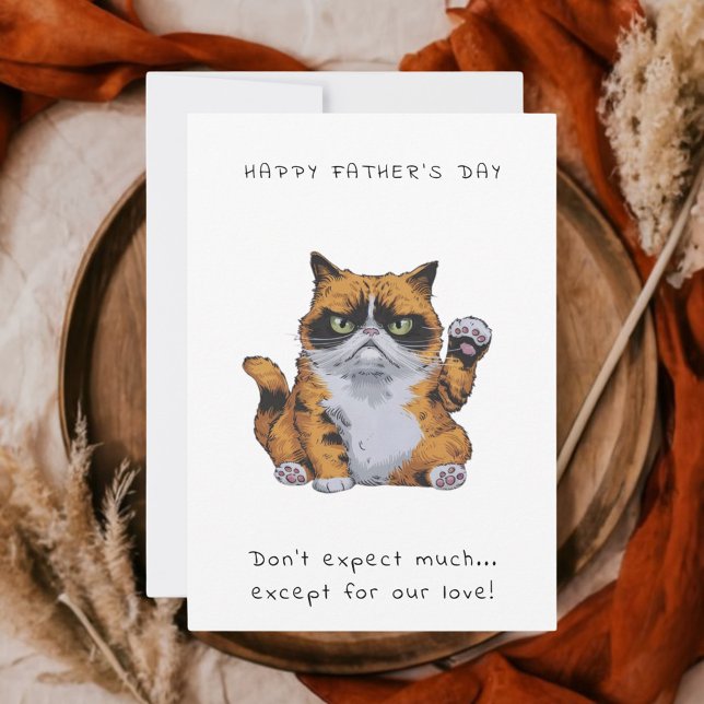 Funny Grumpy Cat Father's Day | Niedlicher Humoral Einladung (Von Creator hochgeladen)