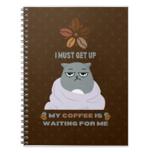Funny Grumpy Cat Kaffee Lover auf braunem Hintergr
