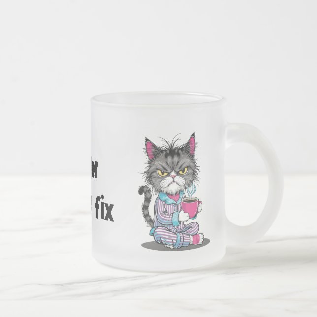 Funny Grumpy Cat Mattierte Tasse mit/ Ihr Name edi (Rechts)