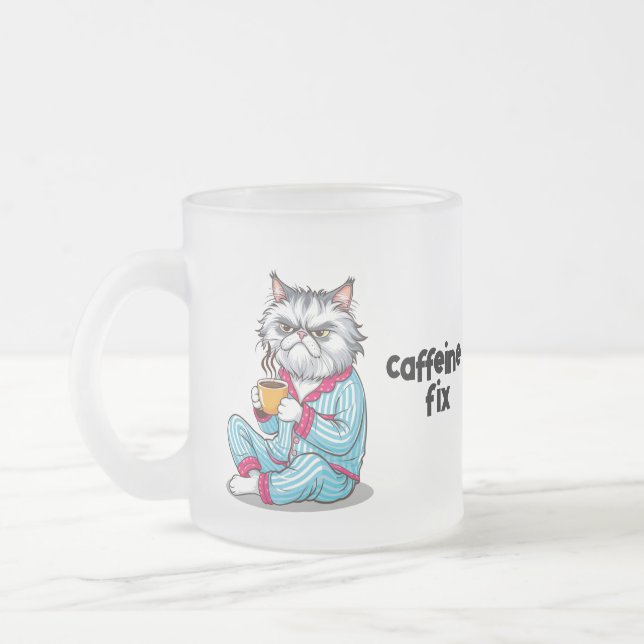 Funny Grumpy Cat Mattierte Tasse mit/ Ihr Name edi (Links)