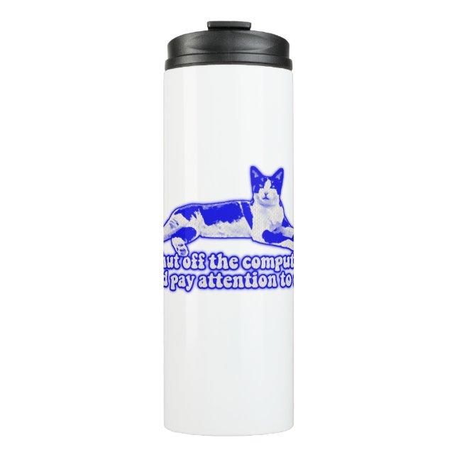 Funny grumpy cat meme für Katzenbesitzer & Liebhab Thermosbecher (Vorderseite)