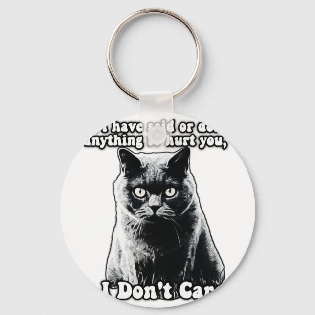Funny grumpy cat meme für kitten personen & besitz schlüsselanhänger (Vorderseite)
