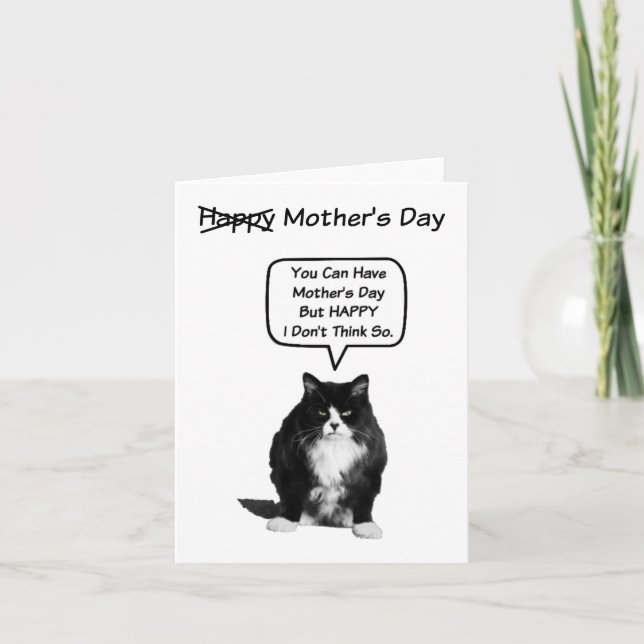 Funny Grumpy Cat Mother's Day Card Karte (Vorderseite)