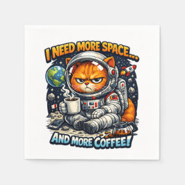 Funny Grumpy Cat, Need More Space And More Coffee Serviette