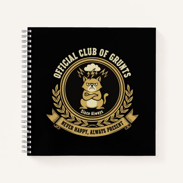 Funny Grumpy Cat | Offizieller Club von Grunts Sar Notizbuch (Vorderseite)