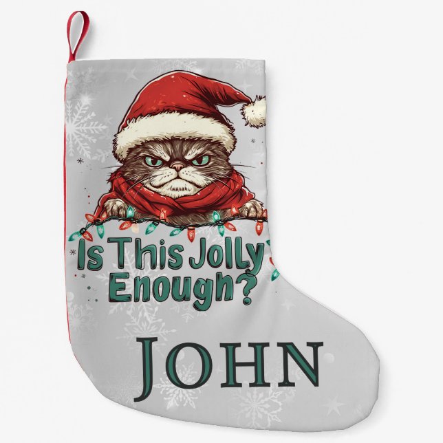 Funny Grumpy Cat Weihnachts-Strumpf Kleiner Weihnachtsstrumpf (Vorderseite)