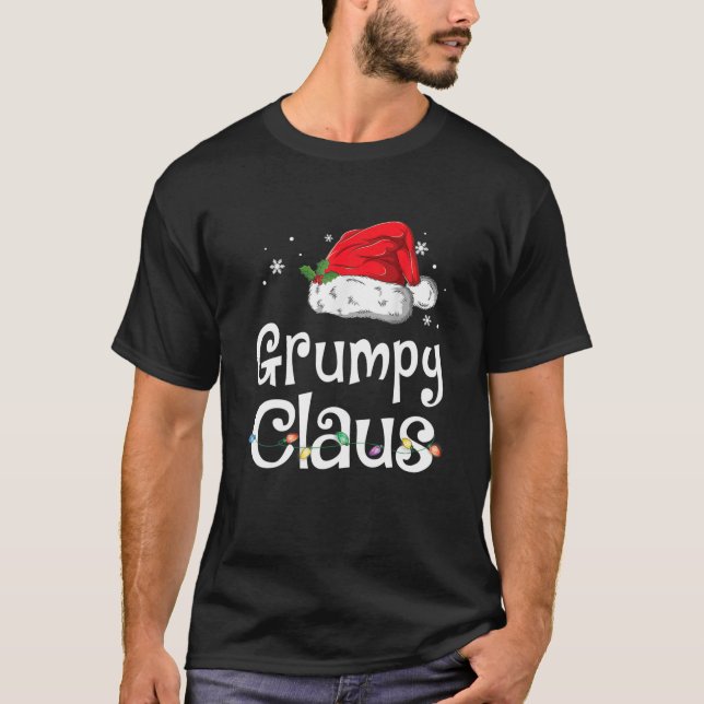 Funny Grumpy Claus Christmas Pajamas Santa T-Shirt (Vorderseite)