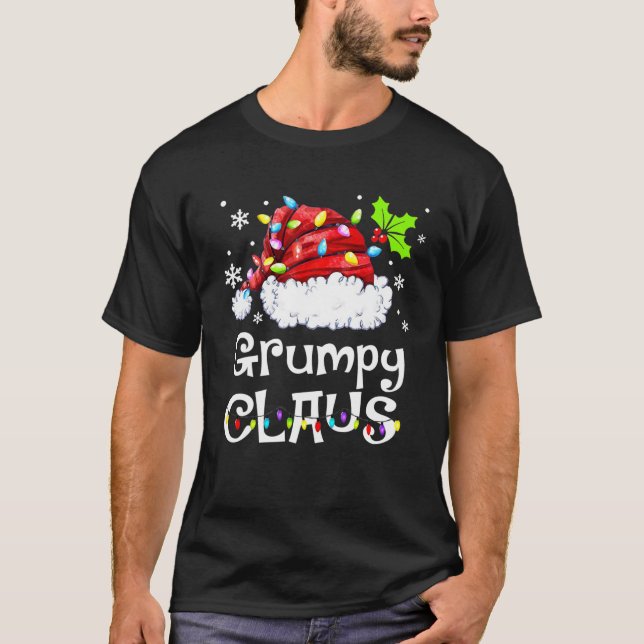 Funny Grumpy Claus Christmas Pajamas Santa T-Shirt (Vorderseite)