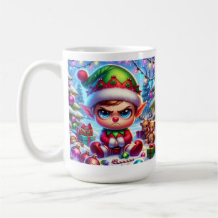 Funny Grumpy Elf Weihnachten Kaffeetasse