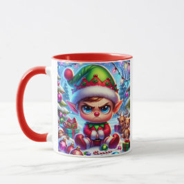 Funny Grumpy Elf Weihnachten Tasse
