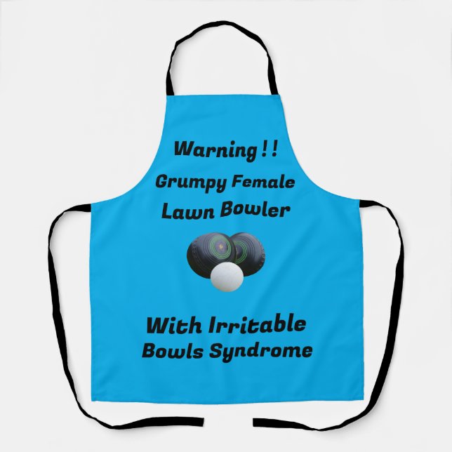 Funny Grumpy Female Lawn Bowler, Schürze (Vorderseite)