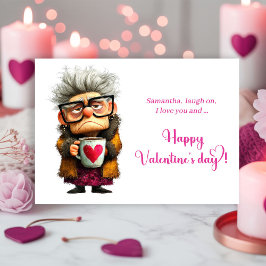 Funny Grumpy Granny Valentine Card Color Pop Feiertagskarte