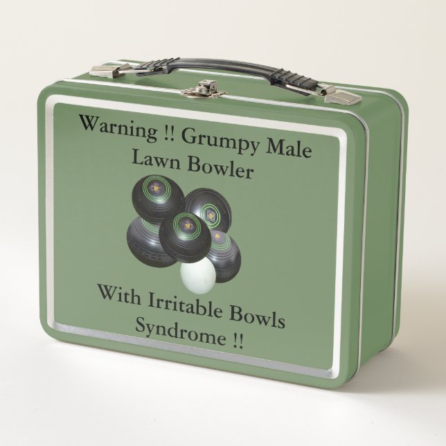 Funny Grumpy Lawn Bowler, Metal Lunch Box (Vorderseite)