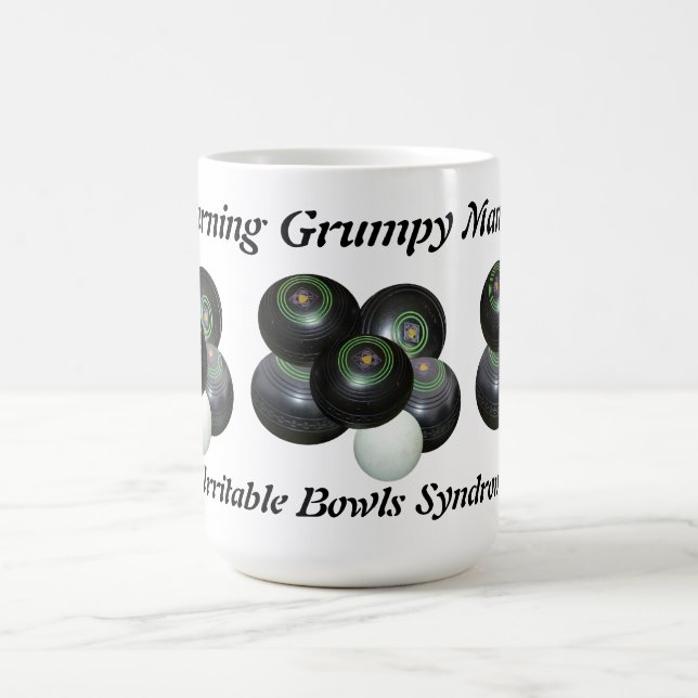 Funny Grumpy Man at Lawn Bowls Design, Kaffeetasse (Mittel)