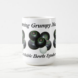 Funny Grumpy Man at Lawn Bowls Design, Kaffeetasse