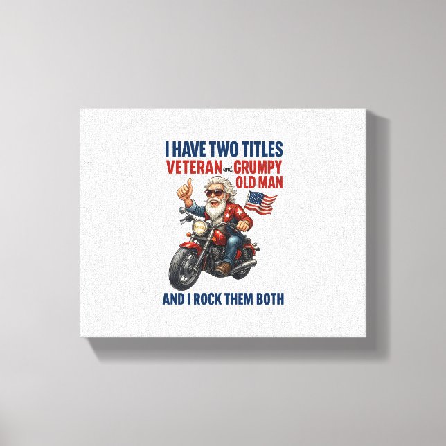 Funny Grumpy Old Man Veteran Motorrad Leinwanddruck (Vorderseite)