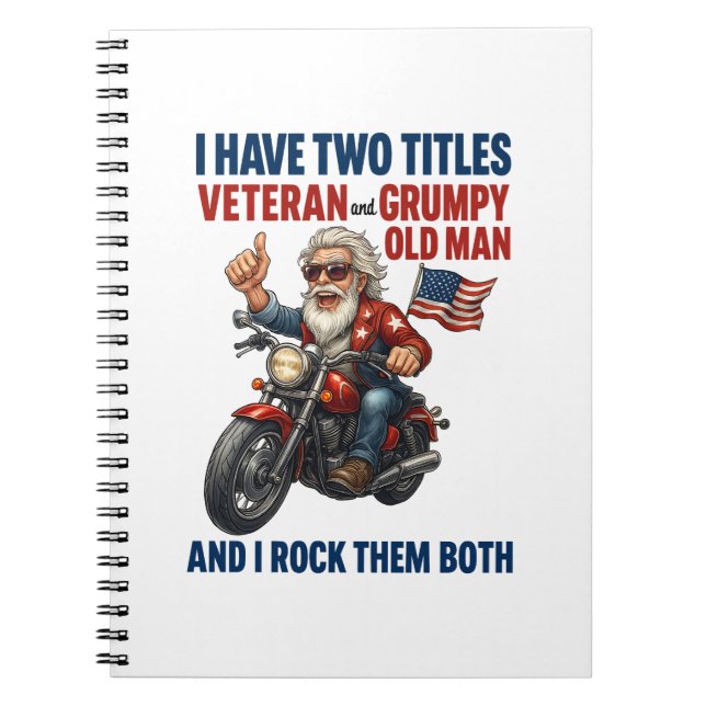 Funny Grumpy Old Man Veteran Motorrad Notizblock (Vorderseite)