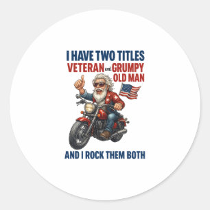 Funny Grumpy Old Man Veteran Motorrad Runder Aufkleber