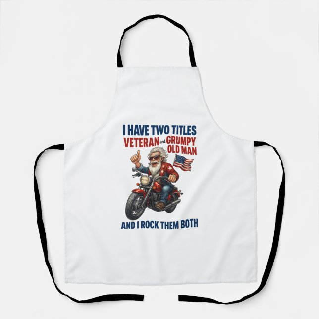Funny Grumpy Old Man Veteran Motorrad Schürze (Vorderseite)