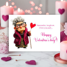 Funny Grumpy Old Woman Valentine Card Attitude Feiertagskarte