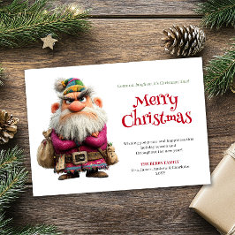 Funny grumpy Santa downloadable holiday greeting Feiertagskarte
