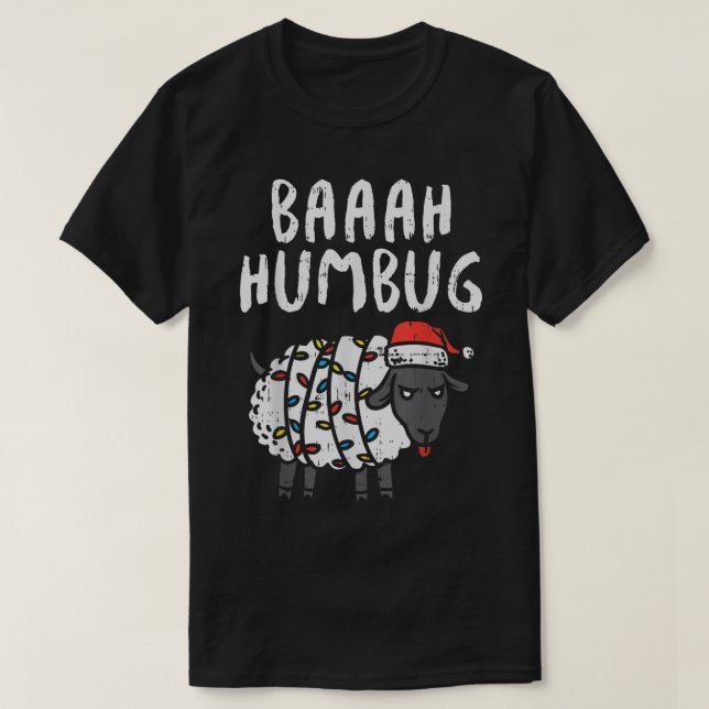 Funny Grumpy Sheep Christmas Holiday Design T-Shirt (Design vorne)