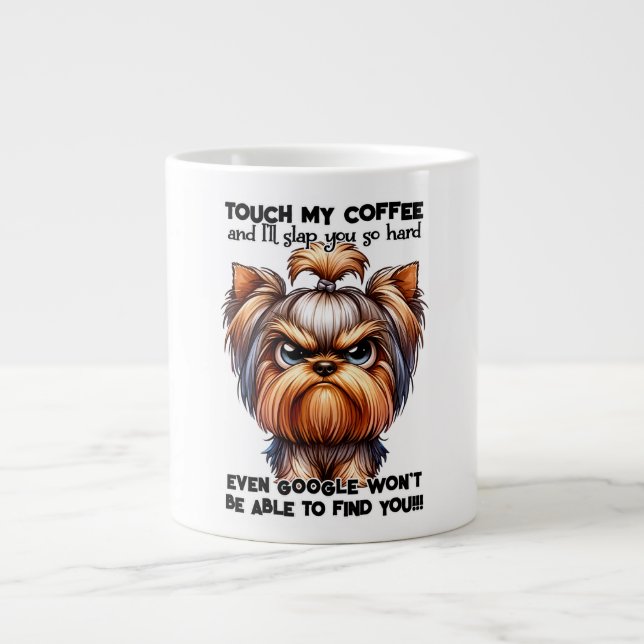 Funny Grumpy Yorkshire Terrier Dog Tasse (Vorderseite)