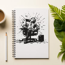 Funny Grunge Office Art Custom-Notebook