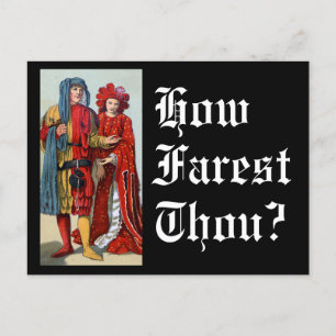 Funny Gruß, wie fern du mittelalterliche Kostüme b Postkarte