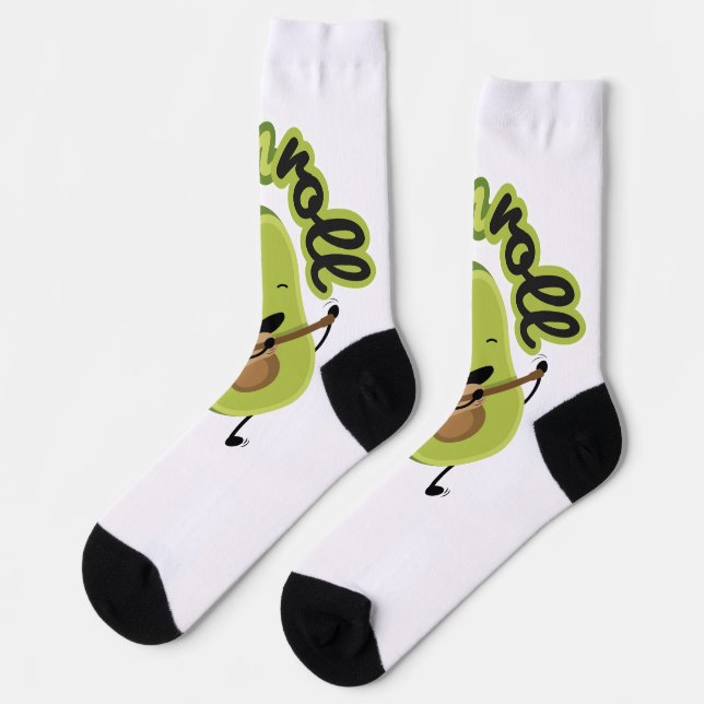 Funny Guac und Roll Avocado Socken (Linkes Detail)