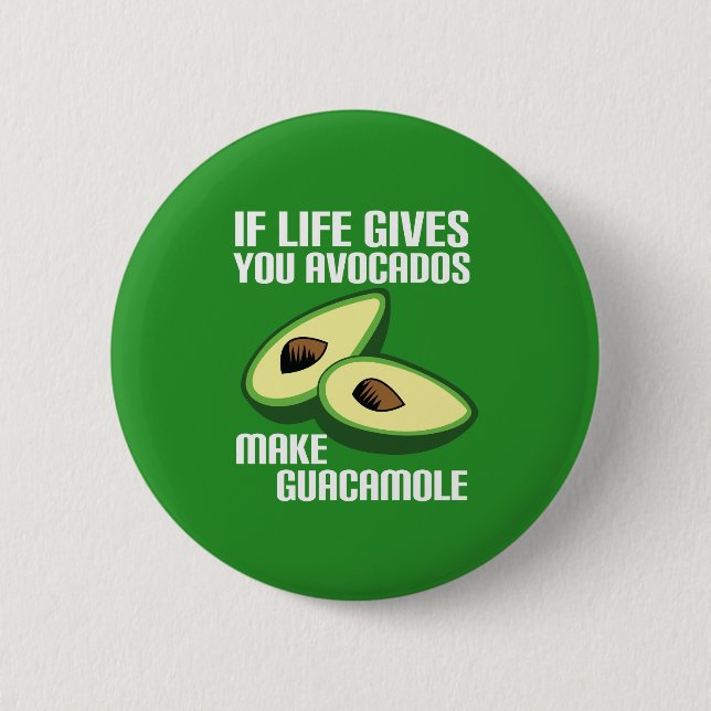 Funny Guacamole Avocado Joke Button (Vorderseite)