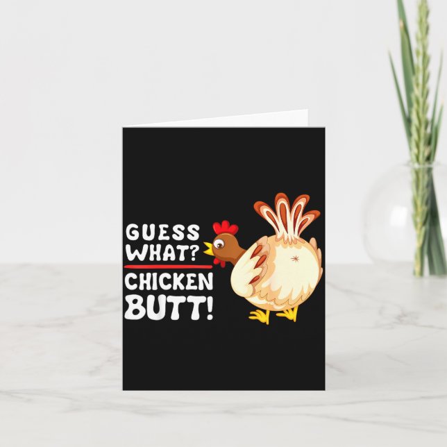 Funny Guess What_ Chicken Butt! Graphic Design  Karte (Vorderseite)