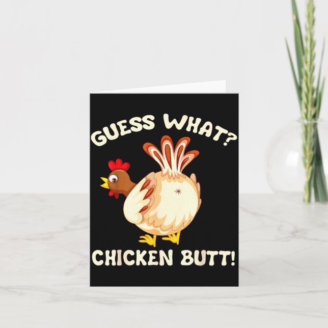 Funny Guess What_ Chicken Butt! Graphic Design  Karte (Vorderseite)