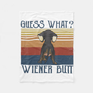 Funny Guess What Wiener Butt  Gift  Dachshund Love Fleecedecke