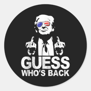 Funny Guess Who Back Präsident Donald Trump Runder Aufkleber