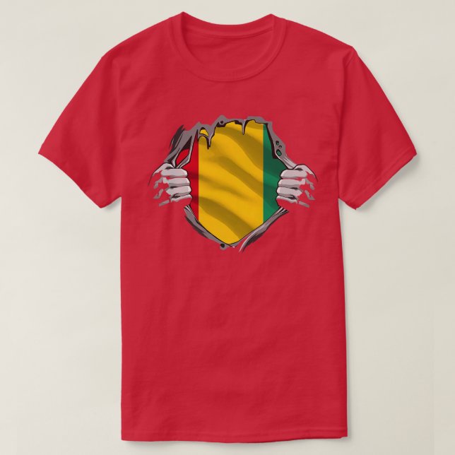 Funny Guinea Flaggenland Afrika  T-Shirt (Design vorne)