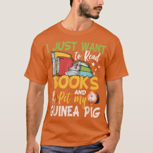 Funny Guinea Pig and Book Lover Graphic Women Men T-Shirt