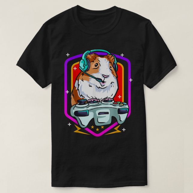 Funny Guinea Pig Gaming Gamer Hamster Furry Potato T-Shirt (Design vorne)